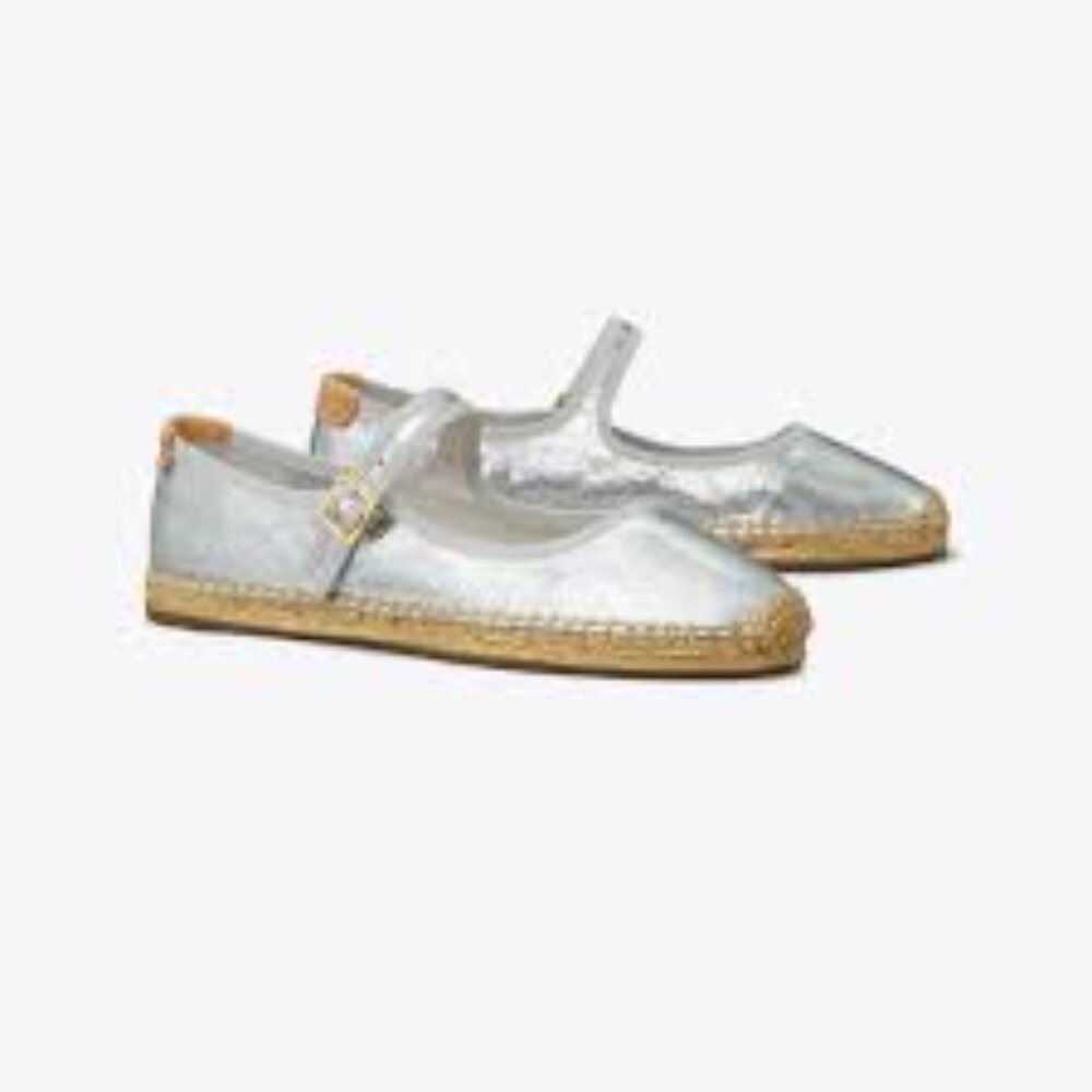 NIB Tory Burch   Mary Jane Espadrille Flats Dark Cocoa - Picture 4 of 4